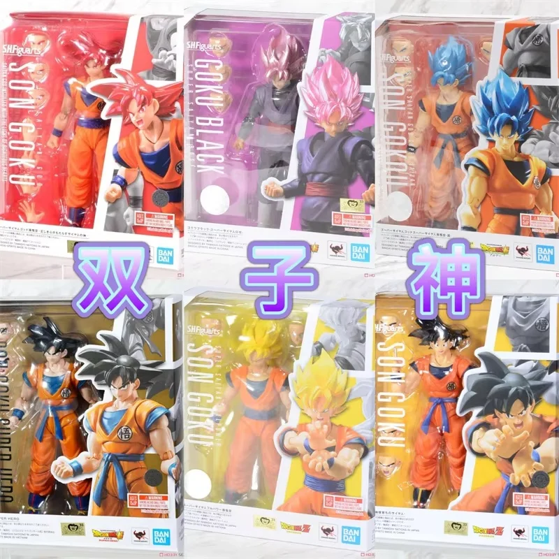 Hot Original Dragon Ball Shf Sh Figuarts Super Movie Capelli neri argento Super Hero Sun Wukong Modello Collezione di giocattoli Figura