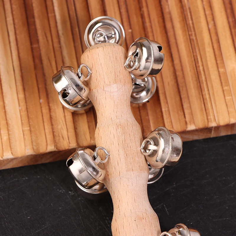 Chocalho de madeira para crianças, 19cm, instrumento musical de discussão, brinquedo para festa, educação precoce, campainha, jardim de infância, auxiliares de ensino