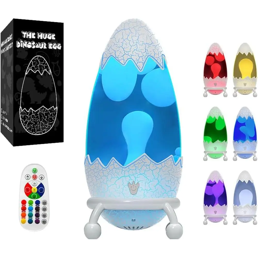 

Liquid Motion Lamp with Cracked Dinosaur Egg Design - Retro Night Light or Bedroom, 17 Color Changing es, Perect Mood Light or K