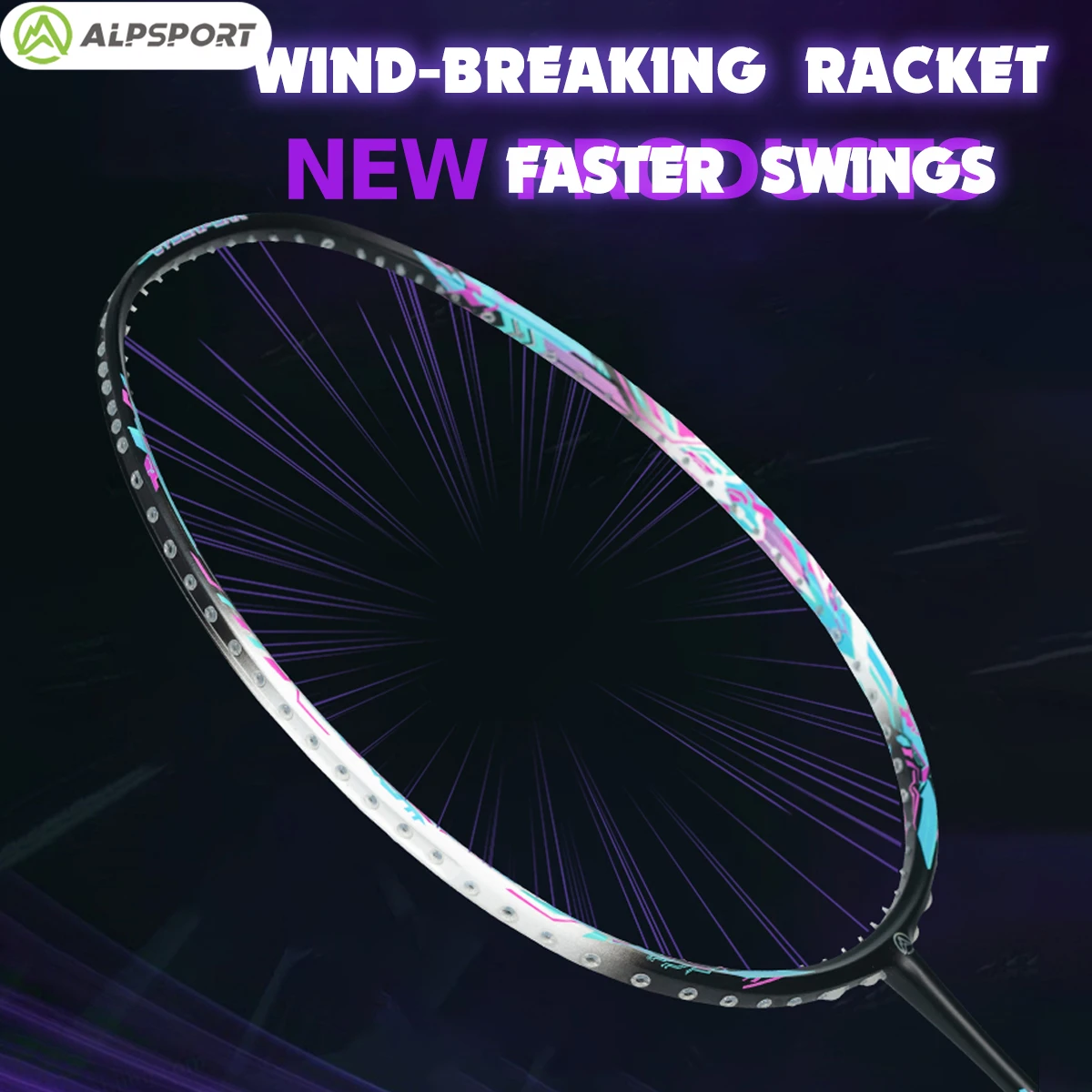 [Nuova racchetta di velocità] ALPSPORT Cyberpunk Racchetta di velocità completa in fibra di carbonio Max 28LBS 5U Tre colori 100% originale COD Freeshipping