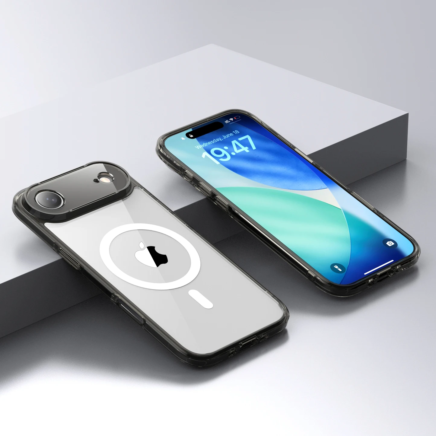 KEYSION Schokbestendig transparant hoesje voor MagSafe voor iPhone 17 Air HD Helder TPU + PC Magnetische draadloze oplaadtelefoon achterkant