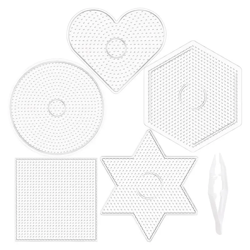 J1UL1N Beading Board - Beading Peg Board,Clear Plastic Peg Board Kit For Kids And Adults - Square, Circle, Heart, Star, Hexagon