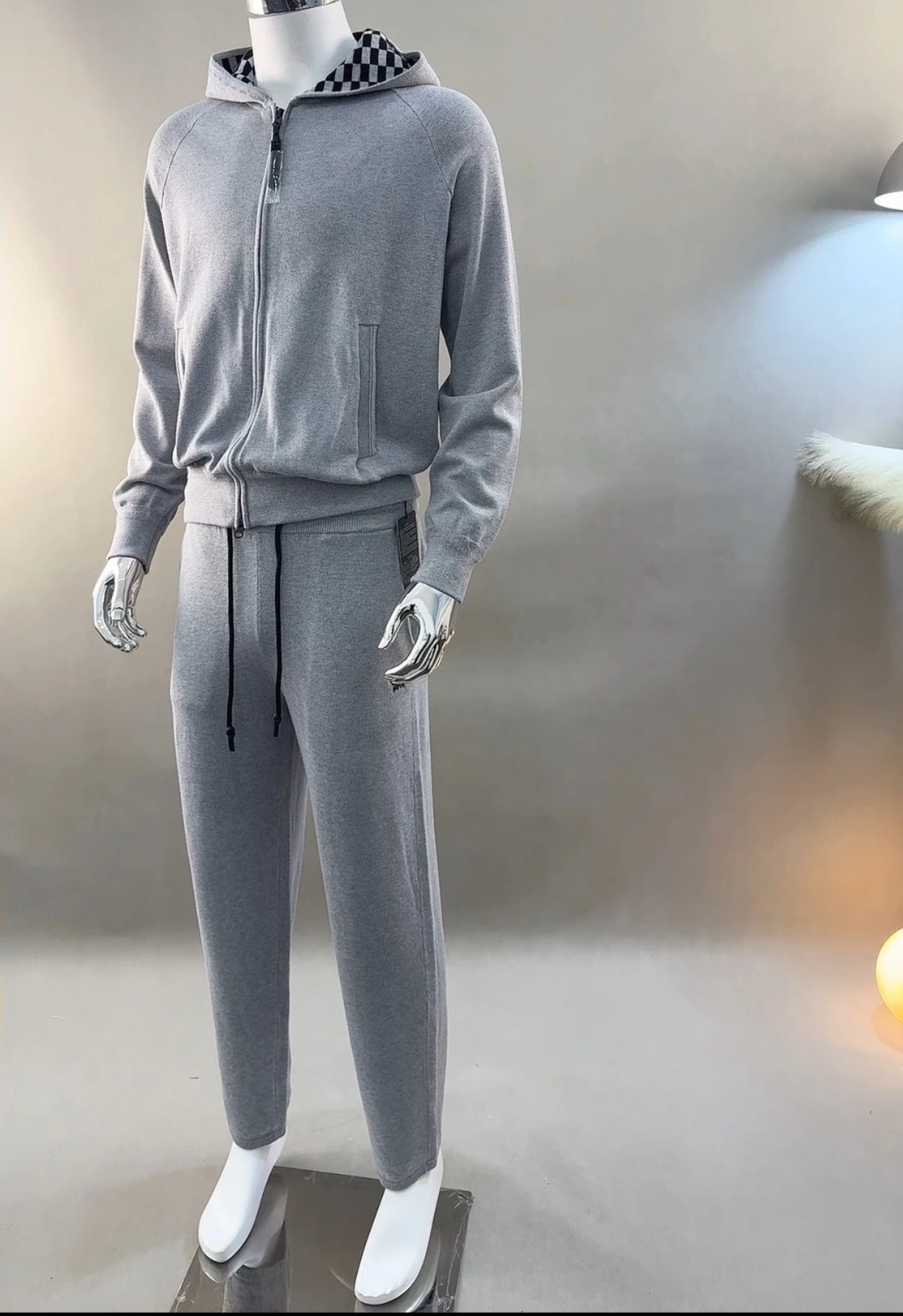 2-Piece Men's Golf Knit Set 2026 Fall New Korean Style Zip-Up Hooded Jacket and Casual Pants Sporty Baseball Nylon Stretch Soft