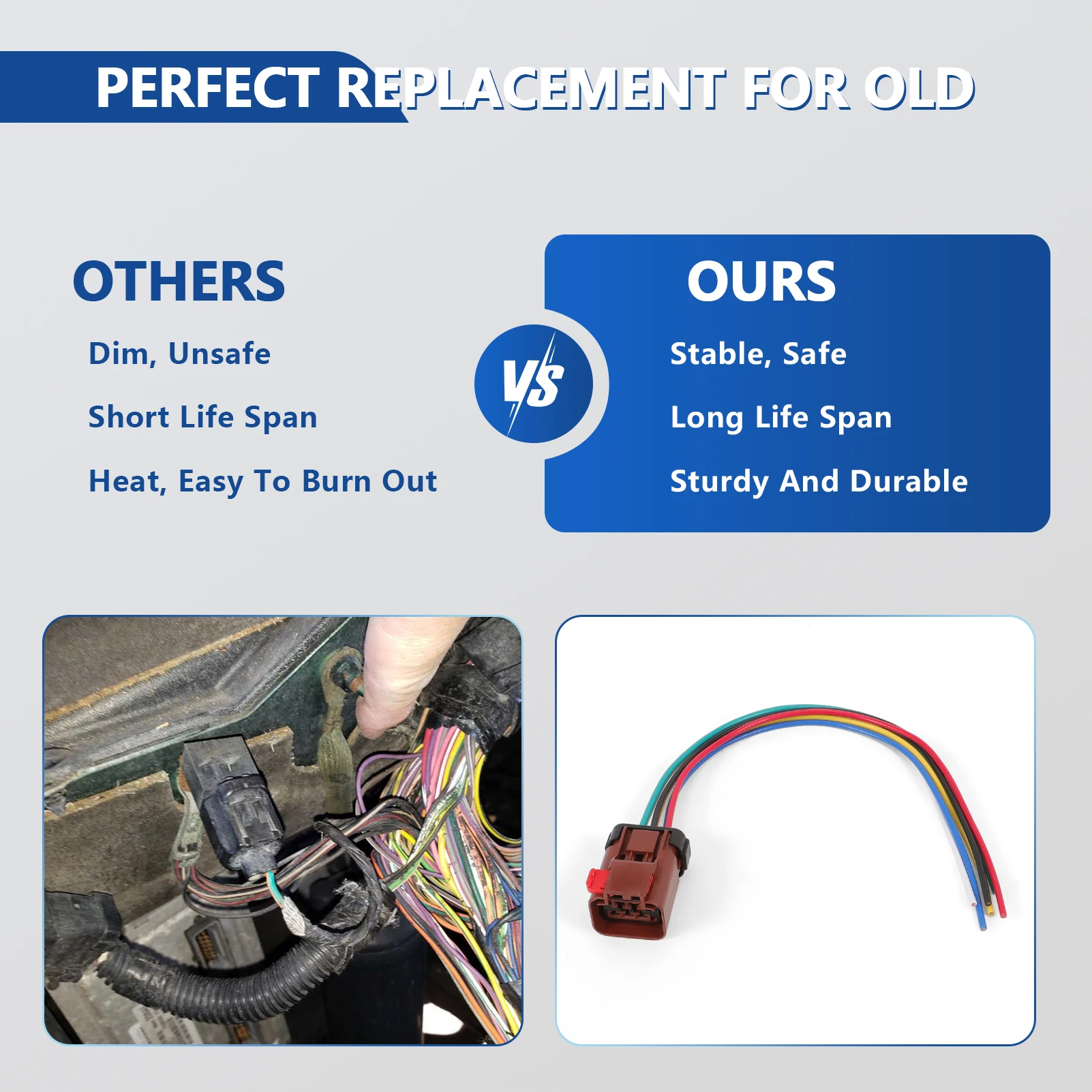 2 قطعة سيارة الذيل ضوء سلك تسخير موصل 5013984AA 55077347AF ل دودج ل دودج رام 1500 2002-2006 استبدال 55077348AF #5