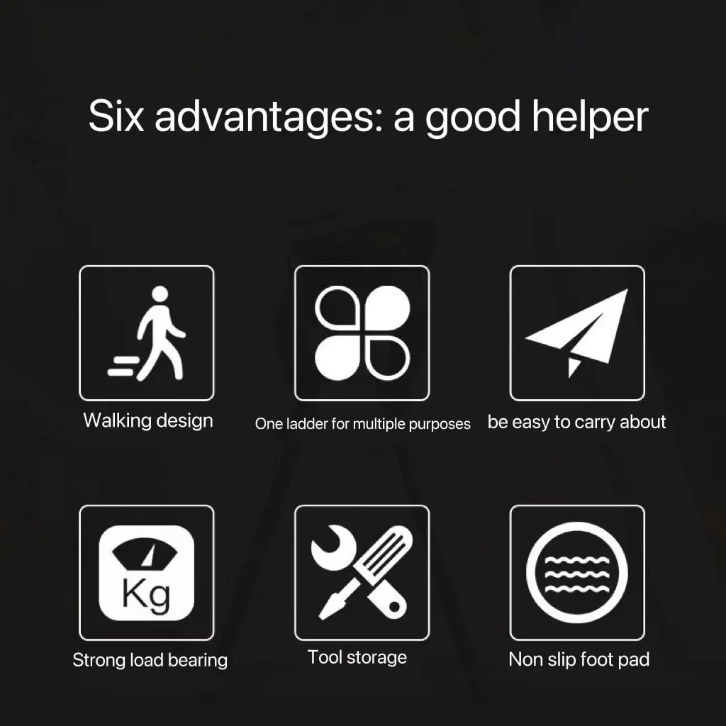 工業用スタイルのアルミ合金製伸縮はしご、ツールトレイ付き、折りたたみ式で組み合わせ可能な機能を備えた折りたたみ式はしご