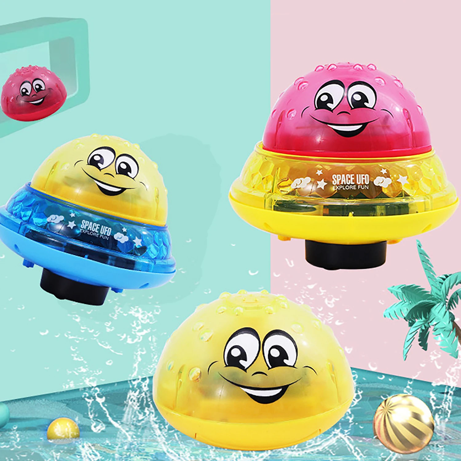 

Electric induction water spray ball for infants and young children, lighting, music, bathroom, water play, bath toys