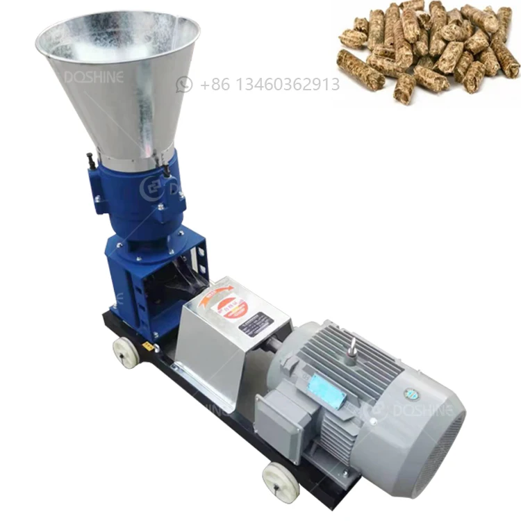 Cheap small animal fish feed pellet mill Biomass Raw Material Wood Chips Flat Die Pellet Machine On Sale