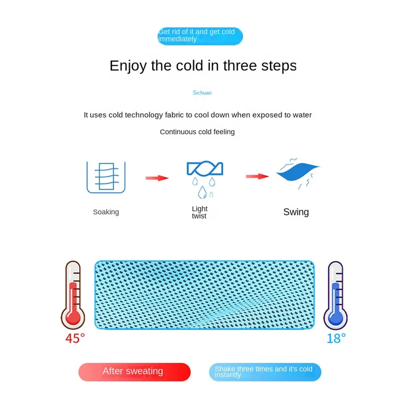 Asciugamano in seta di ghiaccio Sport Asciugamano da ghiaccio con raffreddamento istantaneo Portatile da viaggio all'aperto Fitness Corsa Asciugamano da nuoto Borsa in silicone Grigio