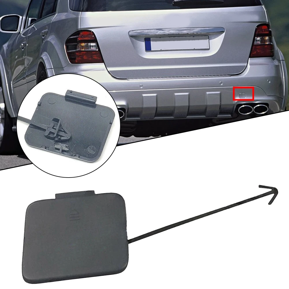 

1x 1648852123 Rear Bumper Tow Hook Cover Unpainted Black Cap For Mercedes-Benz ML-Class ML320 ML350 ML500 ML63 For AMG 2006-2008