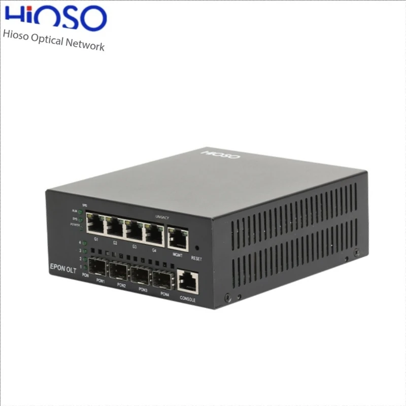 HIOSO Mini OLT EPON 4-Port FTTH Fiber Optic Equipment DC12V with WEB SNMP CLI 256 Users 4x1000M RJ45 Compatible for Huawei ZTE - view 4