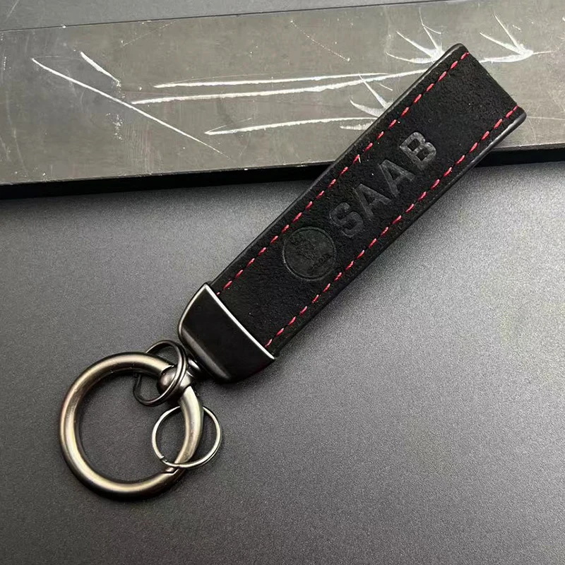 2024 Suede Leather Men Luxury Women Car Keychain For Saab 93 9-3 95 9-5 900 9 3 9 5 SAAB Keychain Accessories