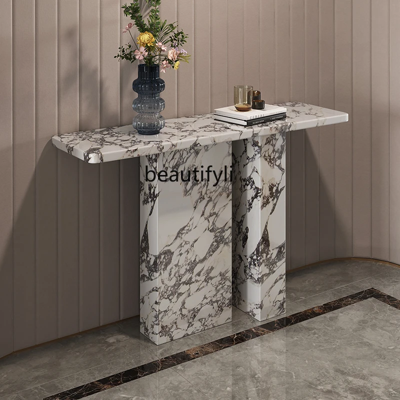 

Marble entry hall against the wall French light luxury entrance table storage bench