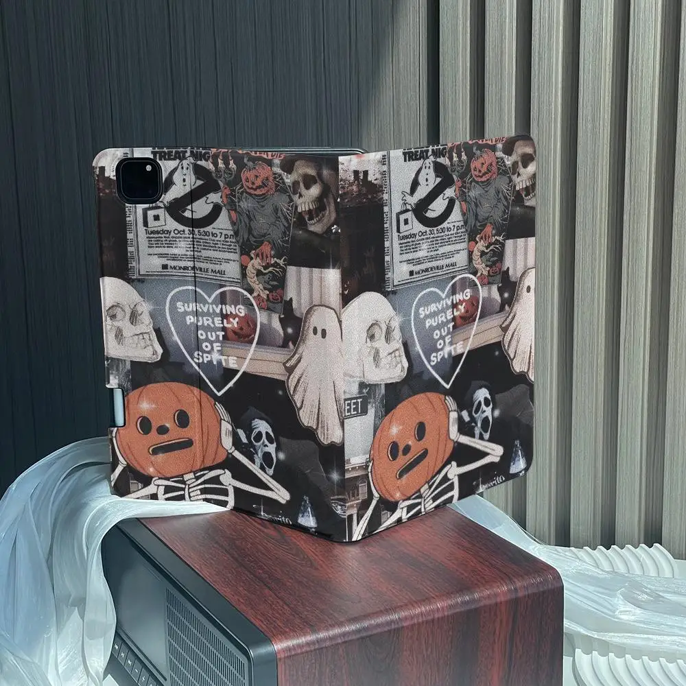 Pumpkin Spice Skull ipad case For Apple Air 10.9 iPad Pro 2020 Cover for iPad 10.2 11 12.9in 2021 Mini 5 6 Case