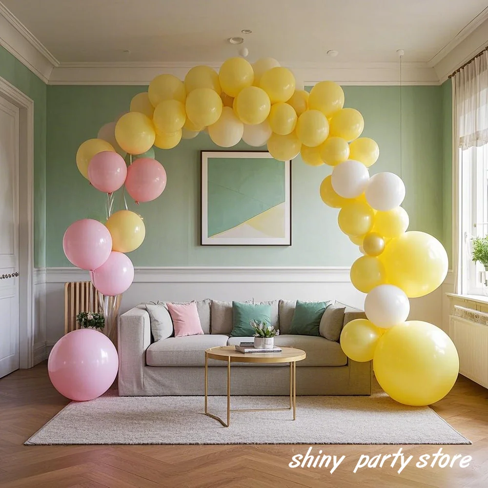 

Yellow Macaron Rainbow Balloon Garland Arch Girls Pastel Wedding Birthday Party Pink Balloons Baby Shower Decoration Kid Gift