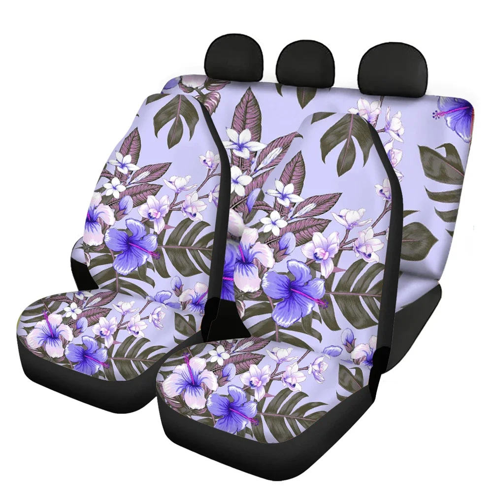 INSTANTARTS 4 Packs Vehicle Universal Seat Covers Beautifully Flowers Pattern Comfortable Soft Breathable Cushion for Most Cars