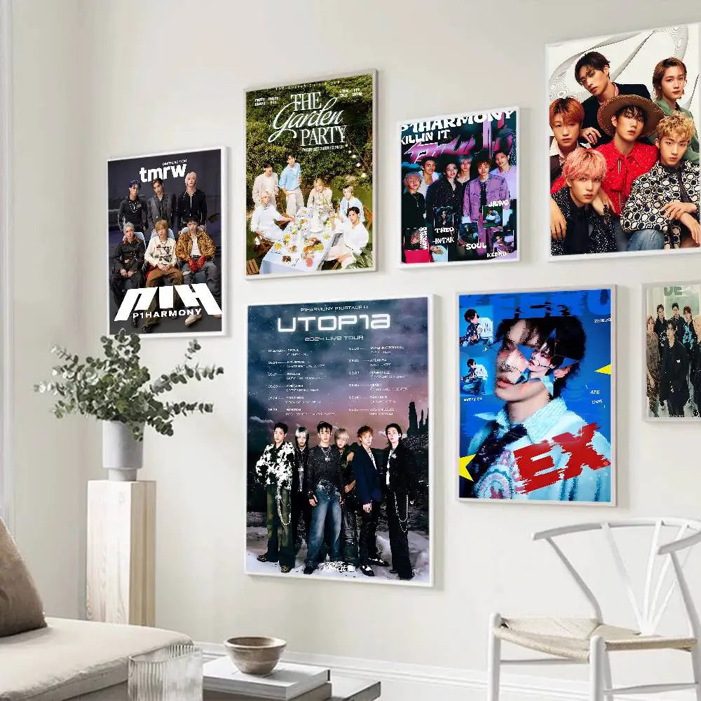 Male singing group P-P1HarmonyS KPOP Anime Posters Sticky Whitepaper Sticker DIY Room Bar Cafe Kawaii Room Decor