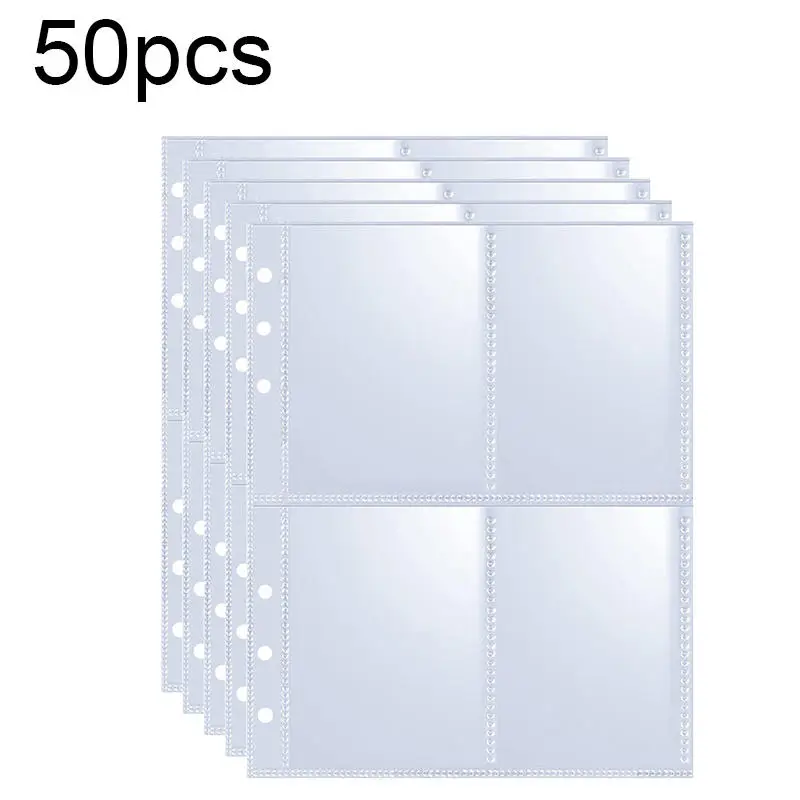 Kpop Fotokartenalbum mit 25 Seiten, 4-Fach-Kartensammler-Album mit 100 Kartenfächern, PU-Ledereinband zur Kartenorganisation