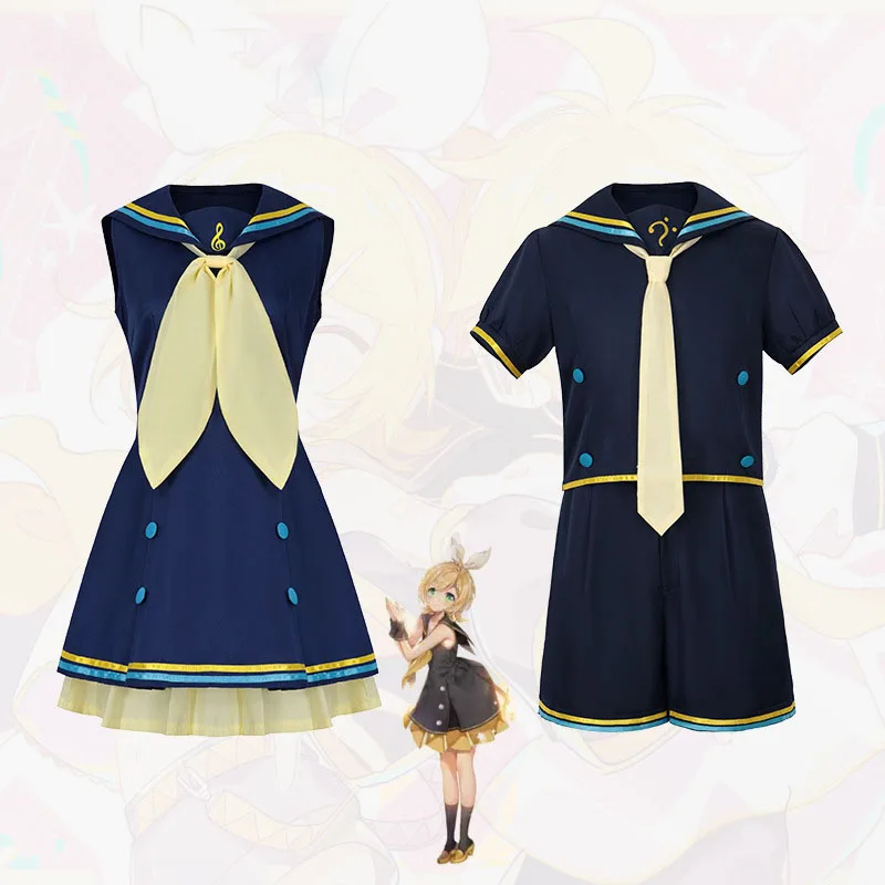 

Sour Rin Len Sailor Suit Outfits Anime Customize Cosplay Costumes Rin Len Halloween CarnivalUniform Cosplay Complete Costumes