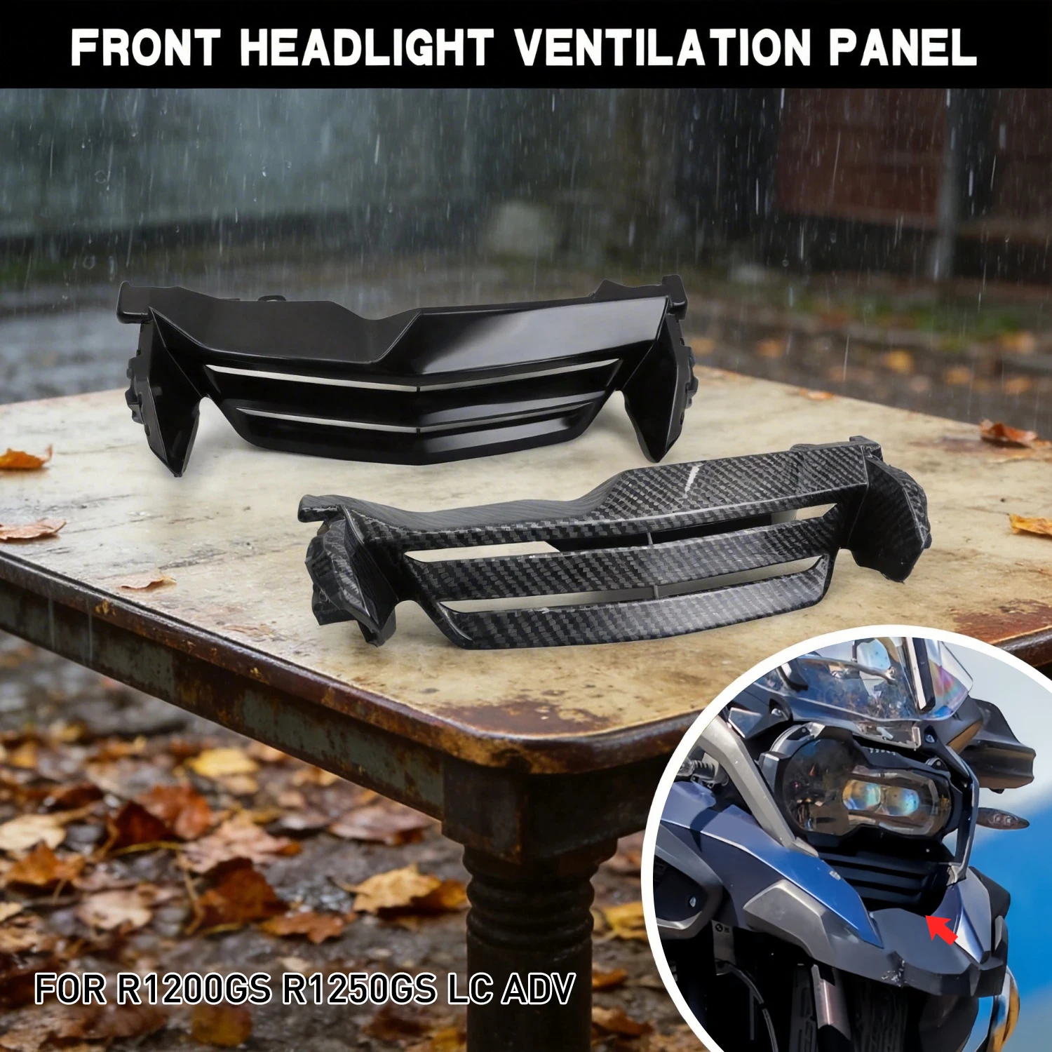 

Motorcycle Front Headlight Air Vent Panel Trim Fairing Cowl Mounting Bracket For BMW R1200GS R1250GS LC ADV Adventure 2013-2023