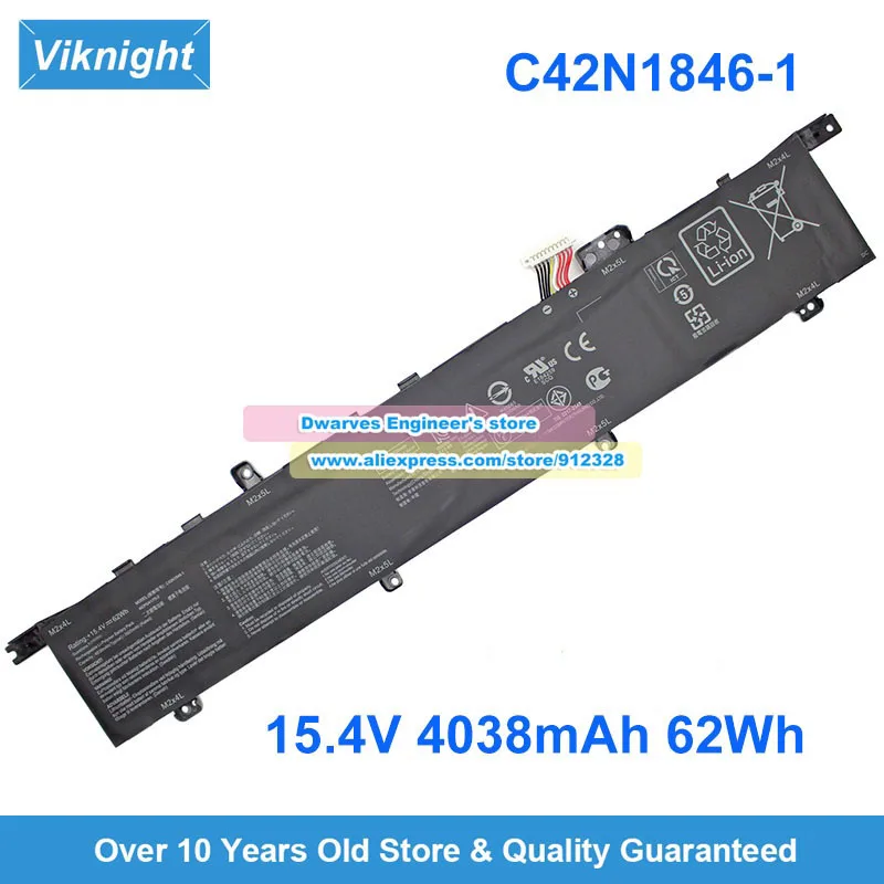

Аккумулятор C42N1846 C42N1846-1 15.4V 62Wh 71Wh, совместимый с ZenBook Duo Pro UX581GV UX581GV-XB94T UX581GV-H2004T UX581GV-XB74T