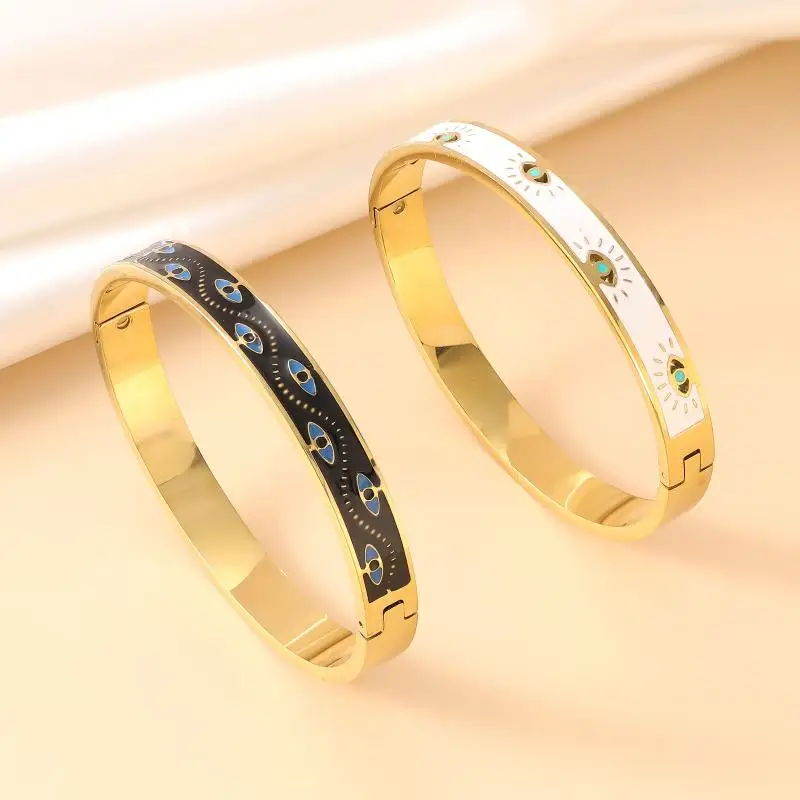 Women's Floral Oil Infused Stainless Steel Bangle Hypoallergenic Fashion Jewelry for Weekend Outing Accessory