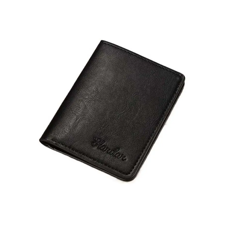 

Brown Fashion Mini Money Bag PU Leather Credit Card Bag Ultra-thin ID Card Cover Coin Purse Men Wallet Business Card Holder