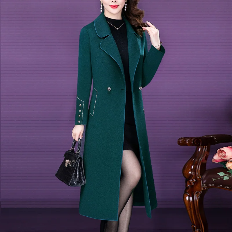 

Women's High-End Double-Sided Cashmere Overcoat, Female Casual Jacket, Slim Fit, Autumn, Winter, New Length, 2025 ZT42