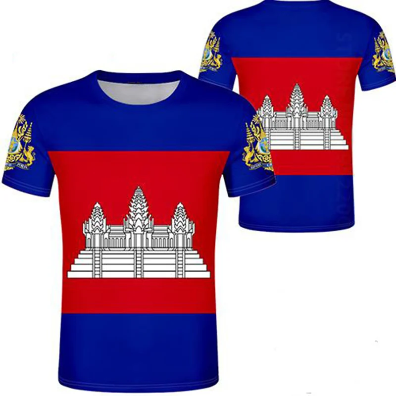 CAMBODIA  t-shirt Male Diy Free Custom Number Khm Country T Shirt Nation Flag Kh Khmer Cambodian Kingdom Print Photo Clothes