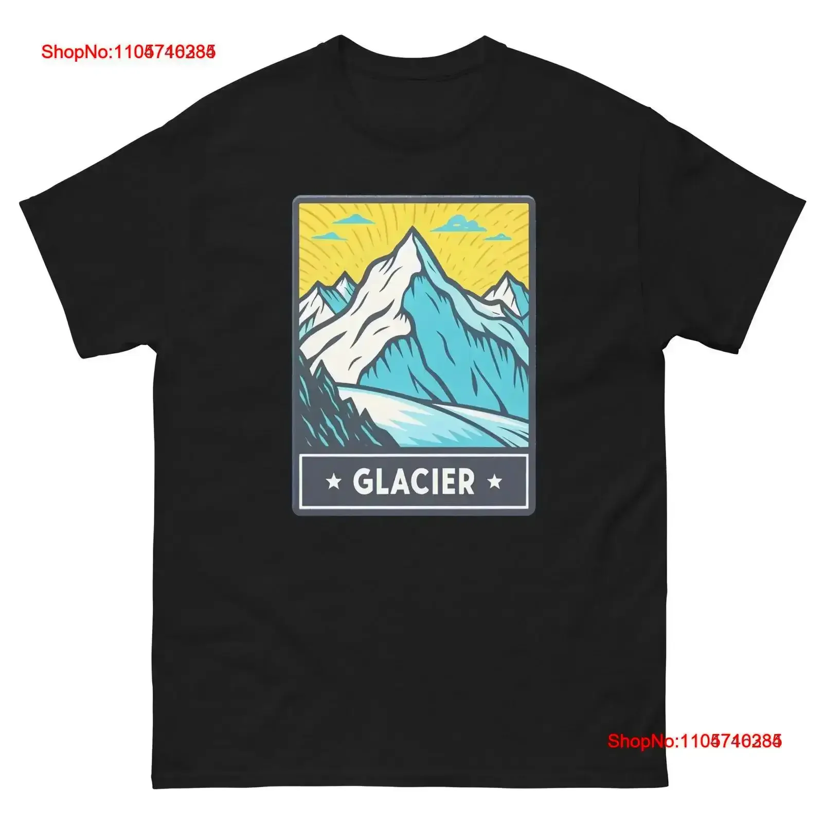 Glacier Geographical Landscape Location Scenery T Shirt vintage Washed Breathable Stretched Slightly Top For Everyday Wear