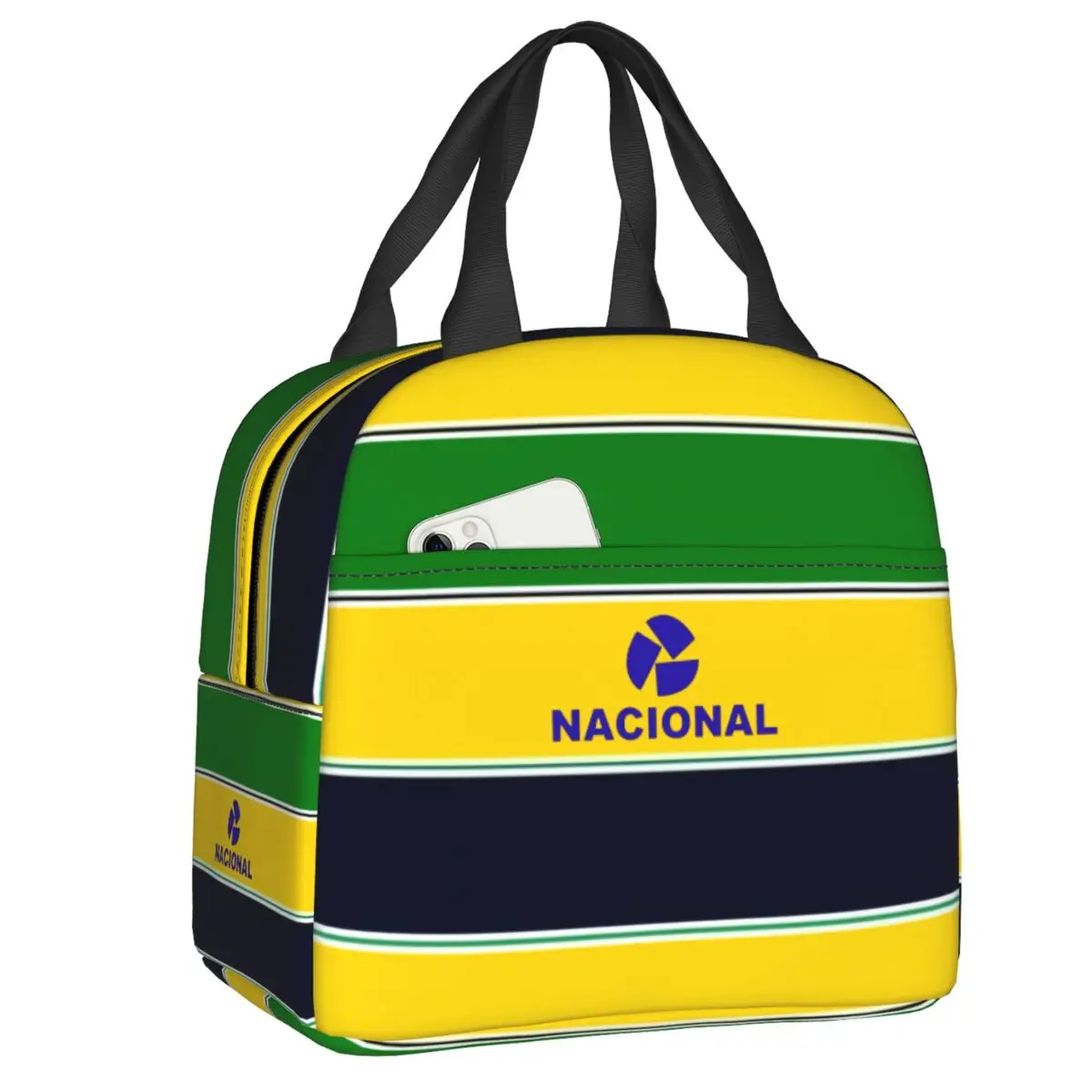 Custom Ayrtons Brazilian Racing Driver Senna Portable Lunch Boxes Women Multifunction Cooler Thermal Food Insulated Lunch Bag