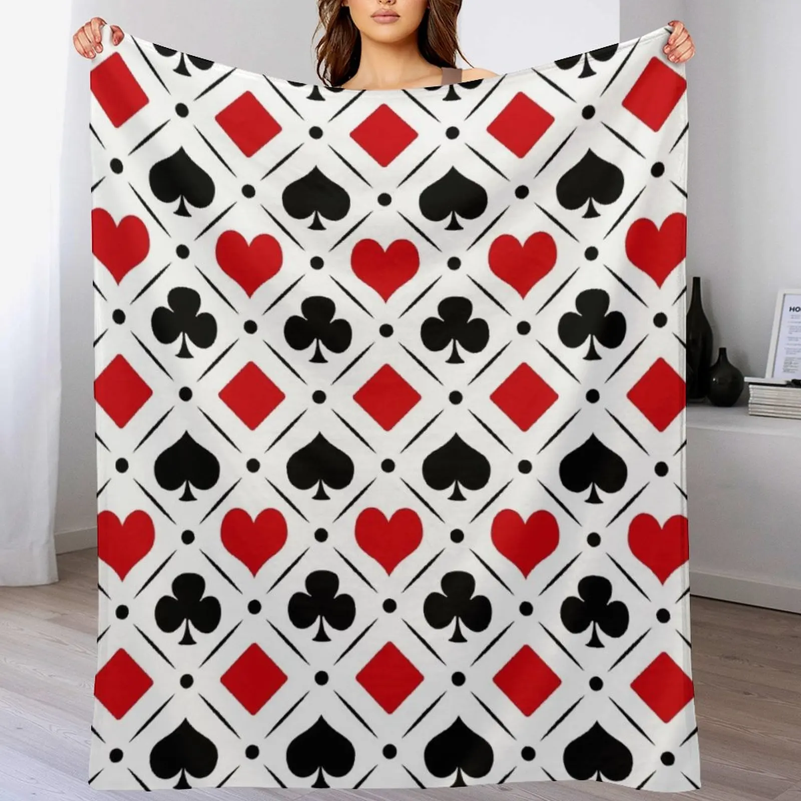 Playing card suits symbols Throw Blanket Comforter Plush Sofas Blankets