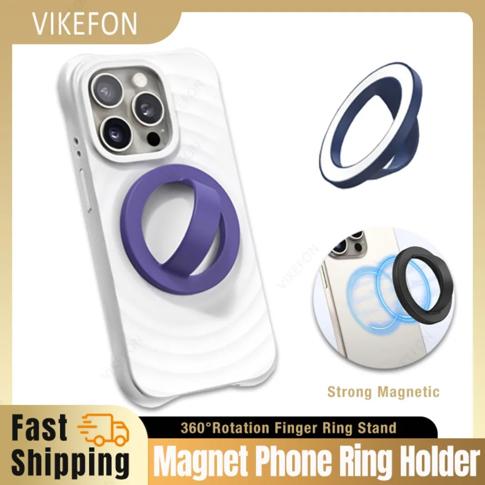 

360 ° Силиконовый магнитный держатель для телефона с креплением на заднюю панель для телефона Magsafe iPhone 16, 15, 14, 13, 12, для многих чехлов для телефонов