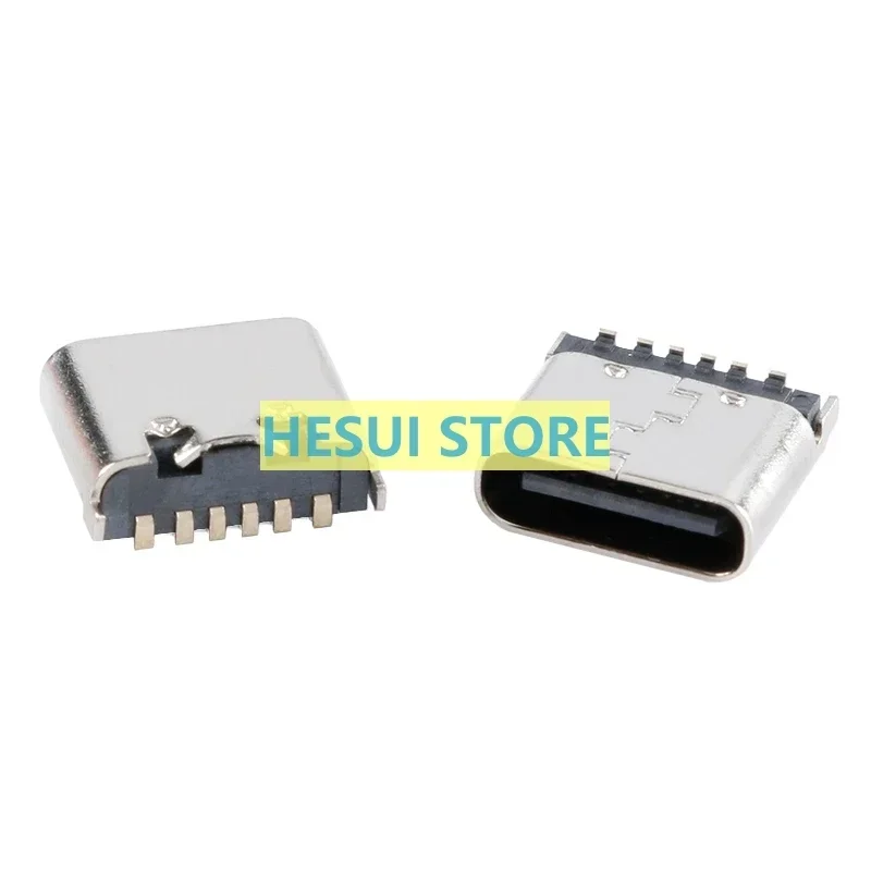 1/5PCS USB Type-C 6P female base vertical SMD 6.8mm high current fast charge interface socket connector