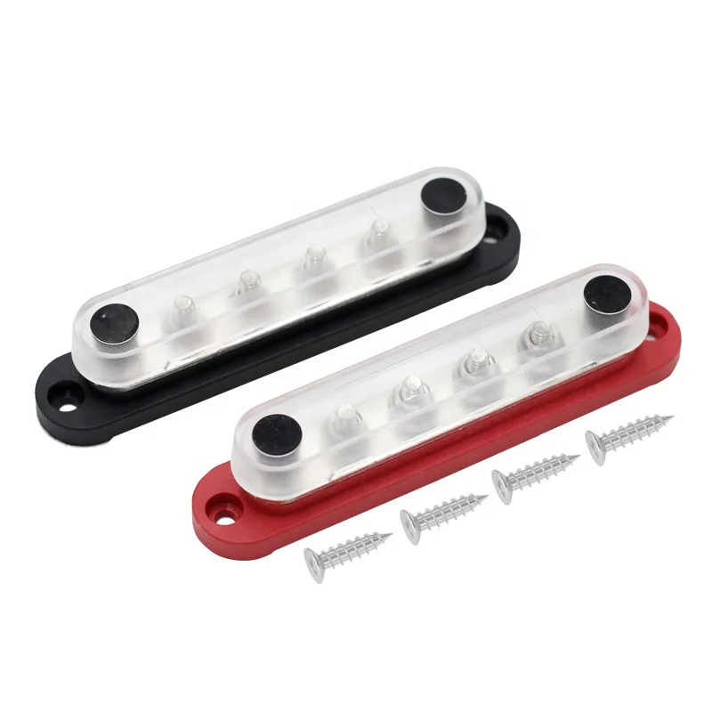 300A Negative Bus Bar 12V Distribution Block  M6 Terminal Studs 48V DC Positive Ground Busbar for Automotive Car Boat