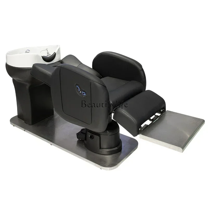 54 lx29Electric Lifting Shampoo Chair Simple Lying Completely Stainless Steel Hair Salon Flushing Bed