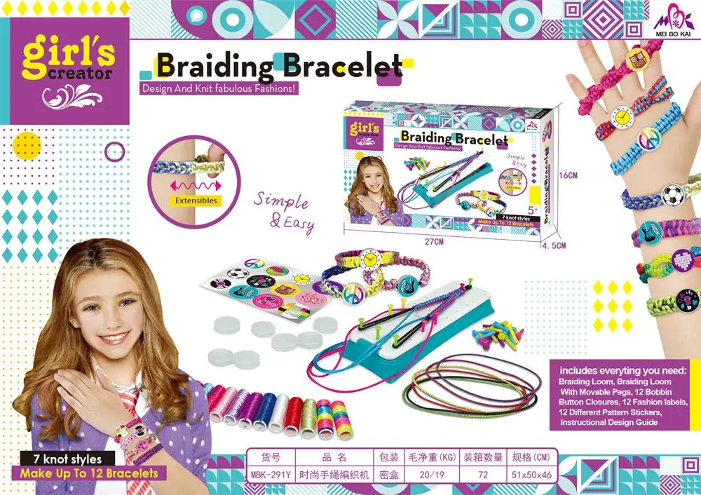 DIY Bracelet Making Kit For Girl Jewelry Loom Braid Bracelet Maker Craft Sets Handmade Toy For Girl\'s Gift