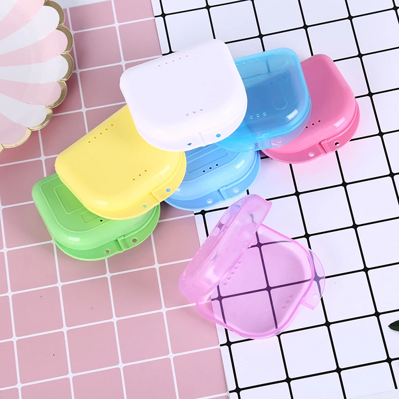 New Orthodontic Boxes Mouth Guard Case Fake Teeth Cover Retainer Case With Vent Hole Denture Box Tight Snap Lock Retainer Holder