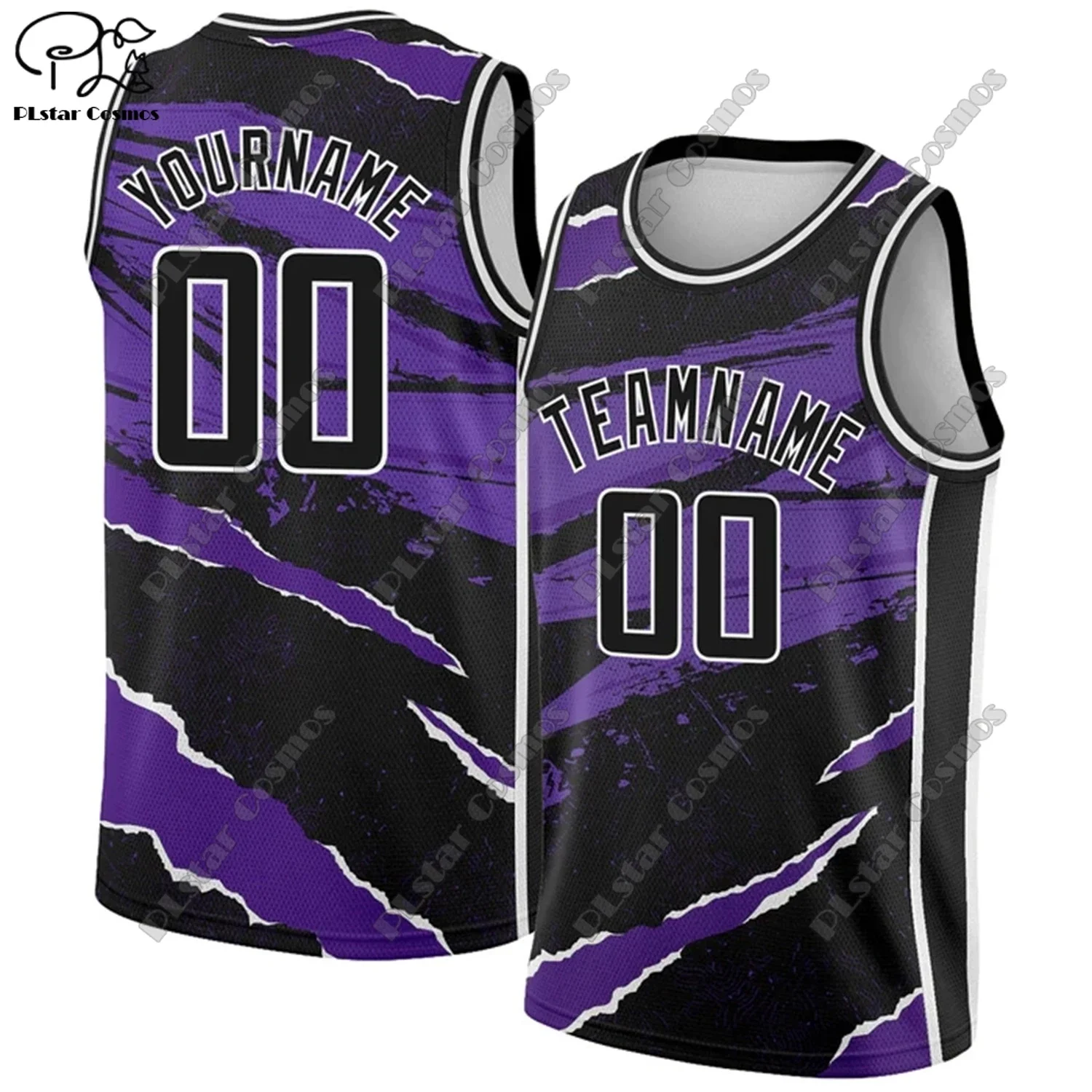 PLstar Cosmos 3D Printed New Customized Gradient Contrast Color Graffiti Fashion Men's Summer Vest Authentic Basketball Jersey 4