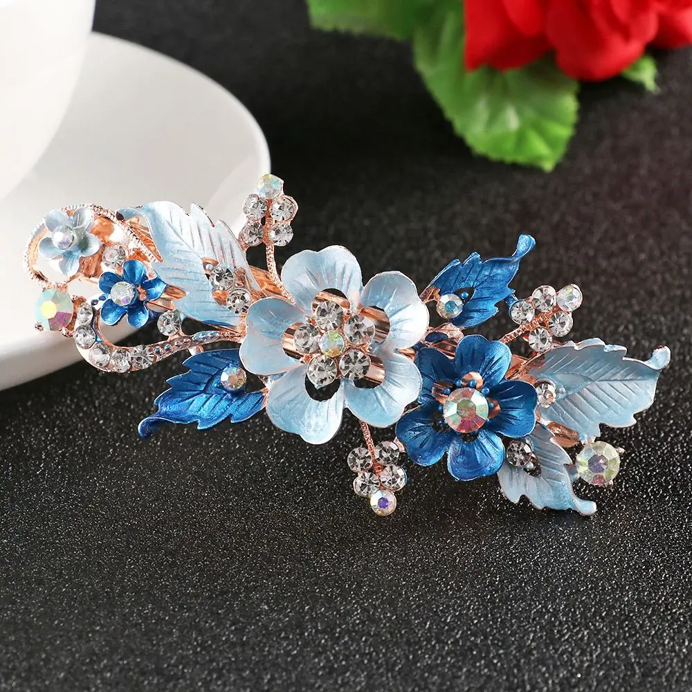 New Resin Tiara Headwear Accessories  Cute Hairpin  Flower Barrettes  Crystal Hair Clip