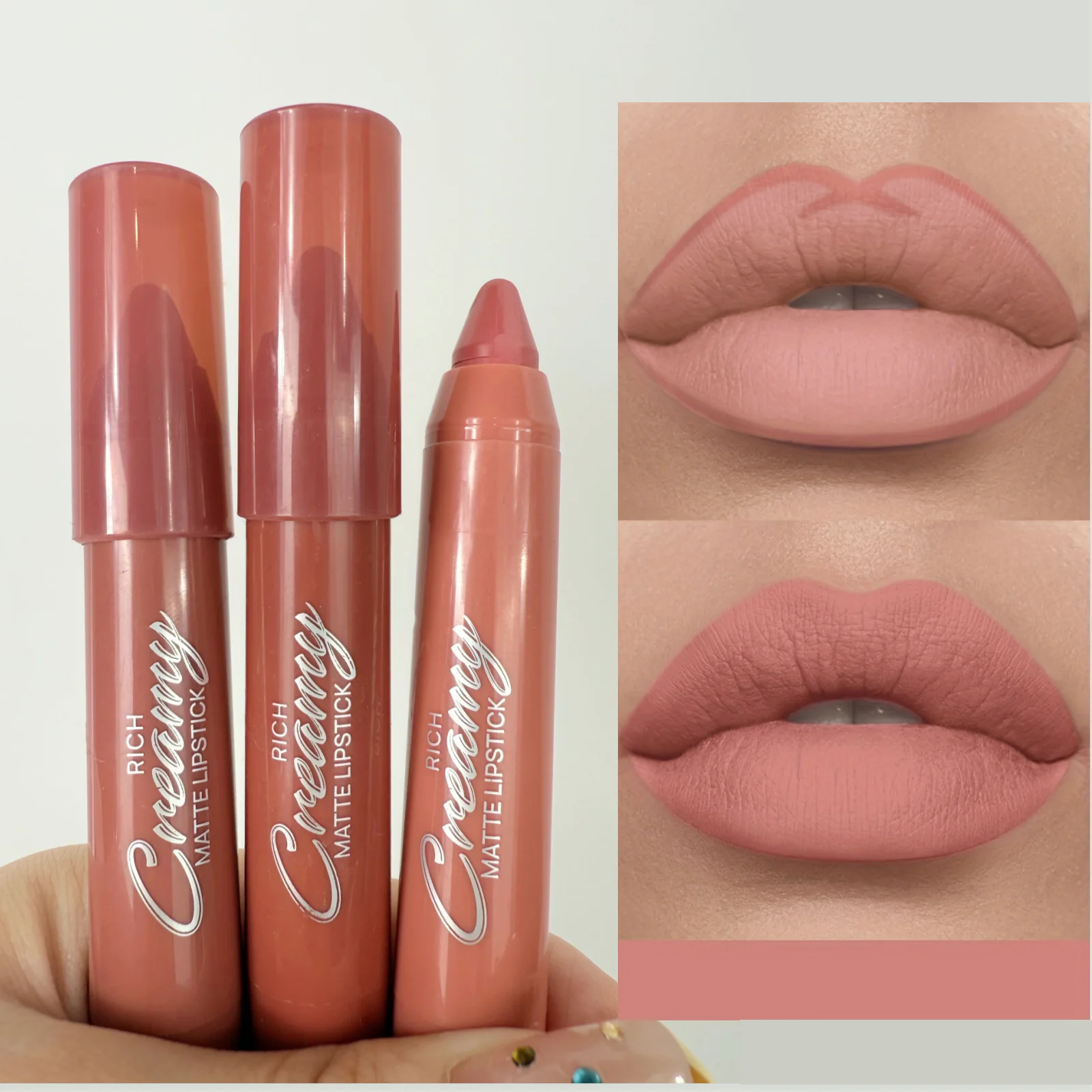 1本入り 長持ちするウォータープルーフリップライナー＆リップティント - 転移防止、マット仕上げのリップメイク、精密アプリケーターペン付き