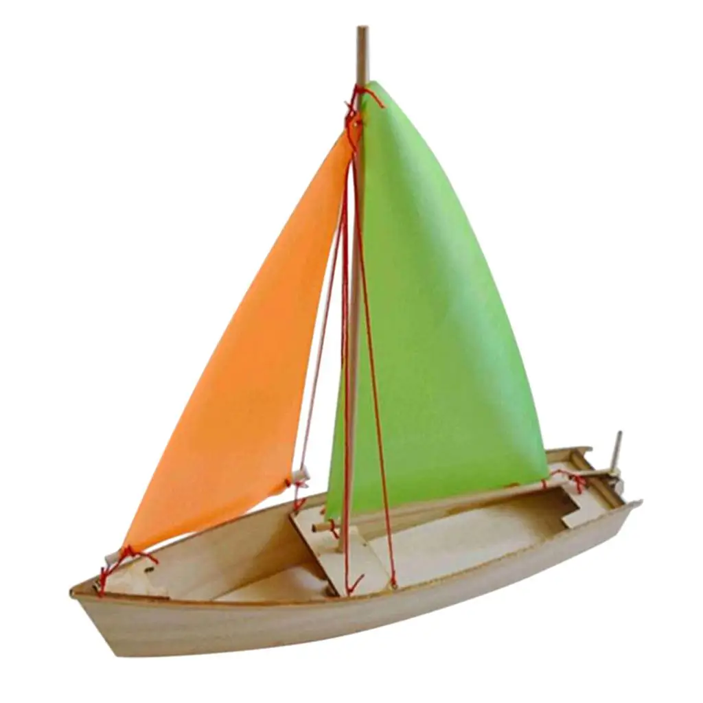 DIY Wooden 3D Puzzle Sailboat Assembly Model Kit Intelligence Jigsaw Toy for Kids Adults Art Collection