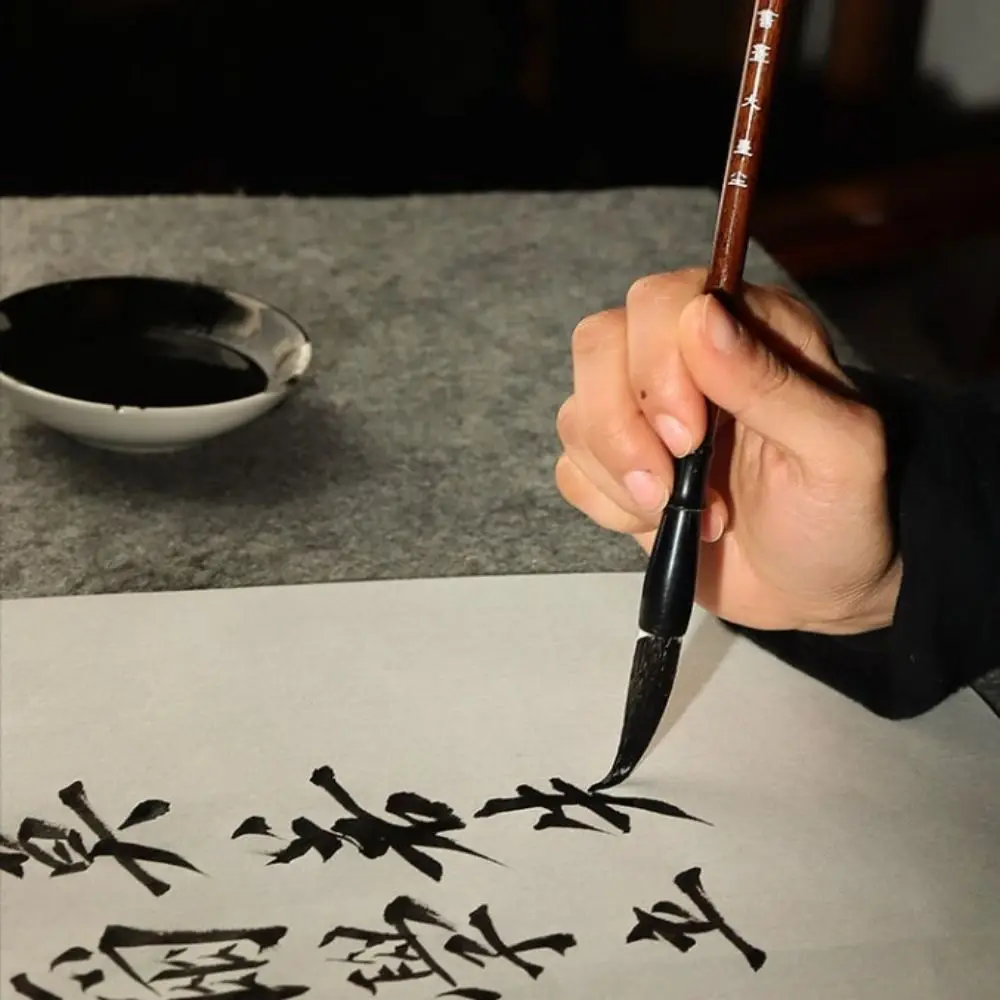 Traditional Chinese Calligraphy Brush Oil Painting Wolf Hair Scriptures Writing Brush Oil Watercolor Wood Art Paint Brush Artist