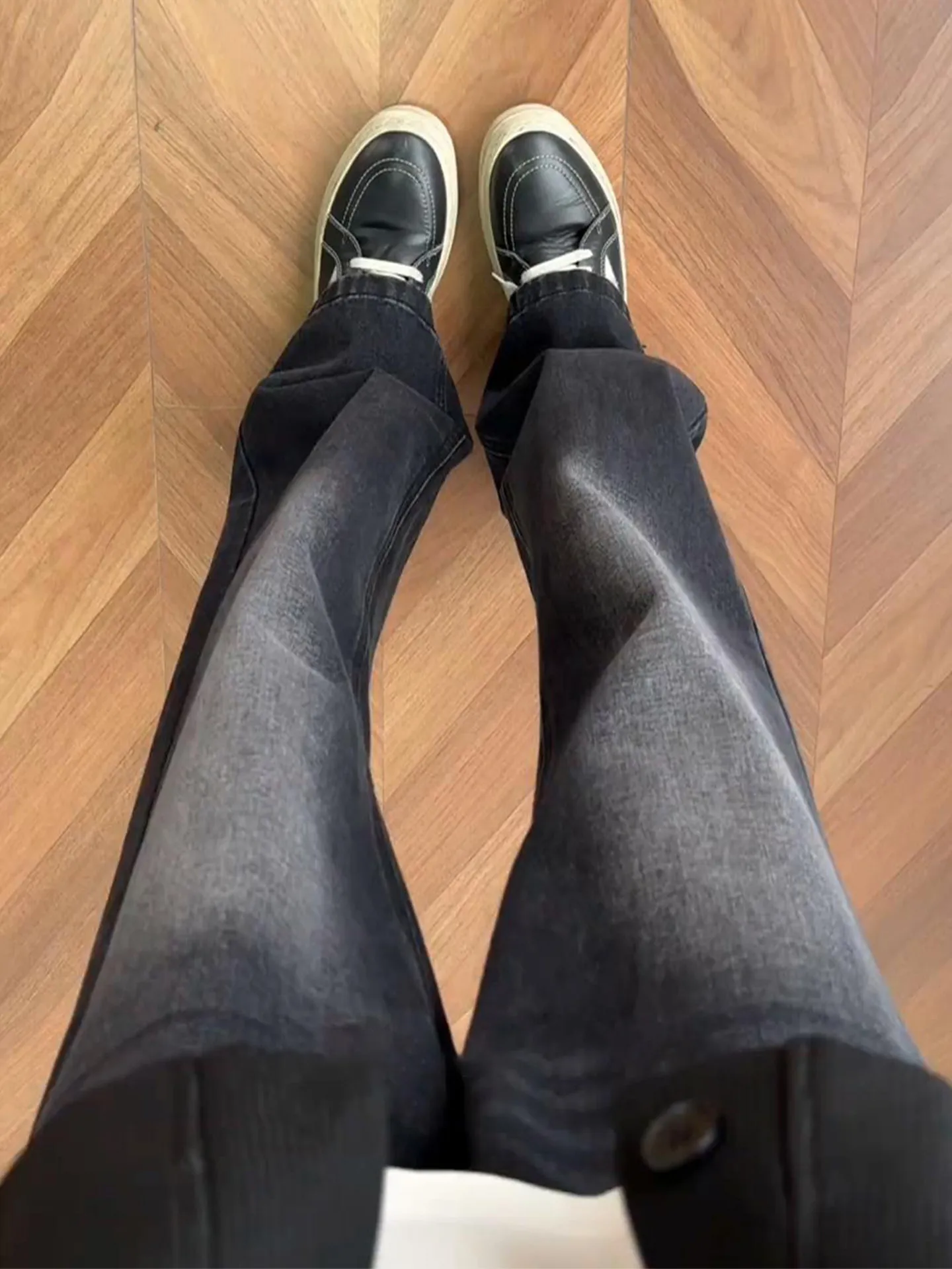 

Slim Fit High Street American Sle Jeans Men's Straight Leg Retro Vibe Pants Youthful Trendy Comfortable Cotton Blend