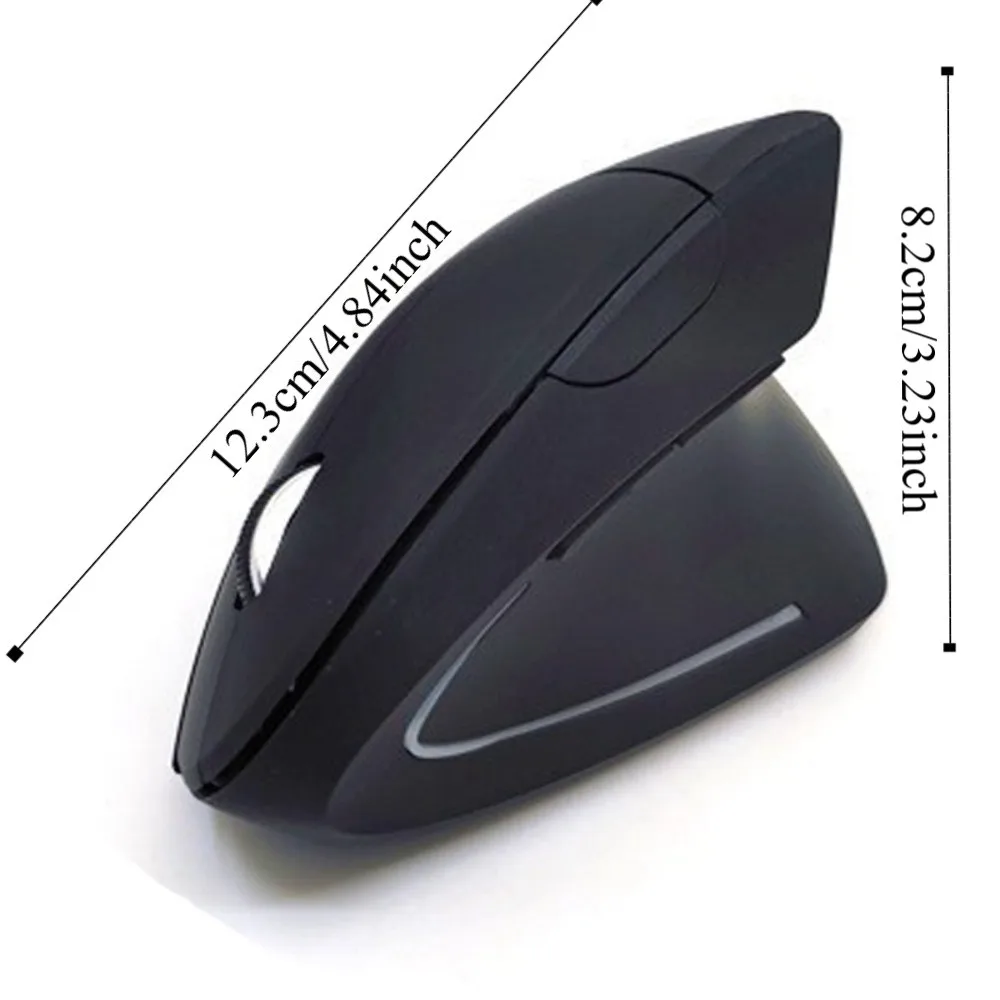 Mouse verticale 2.4G Pulsanti muti silenziosi Mouse verticale cablato Mouse portatile luminoso per computer per tablet PC portatili