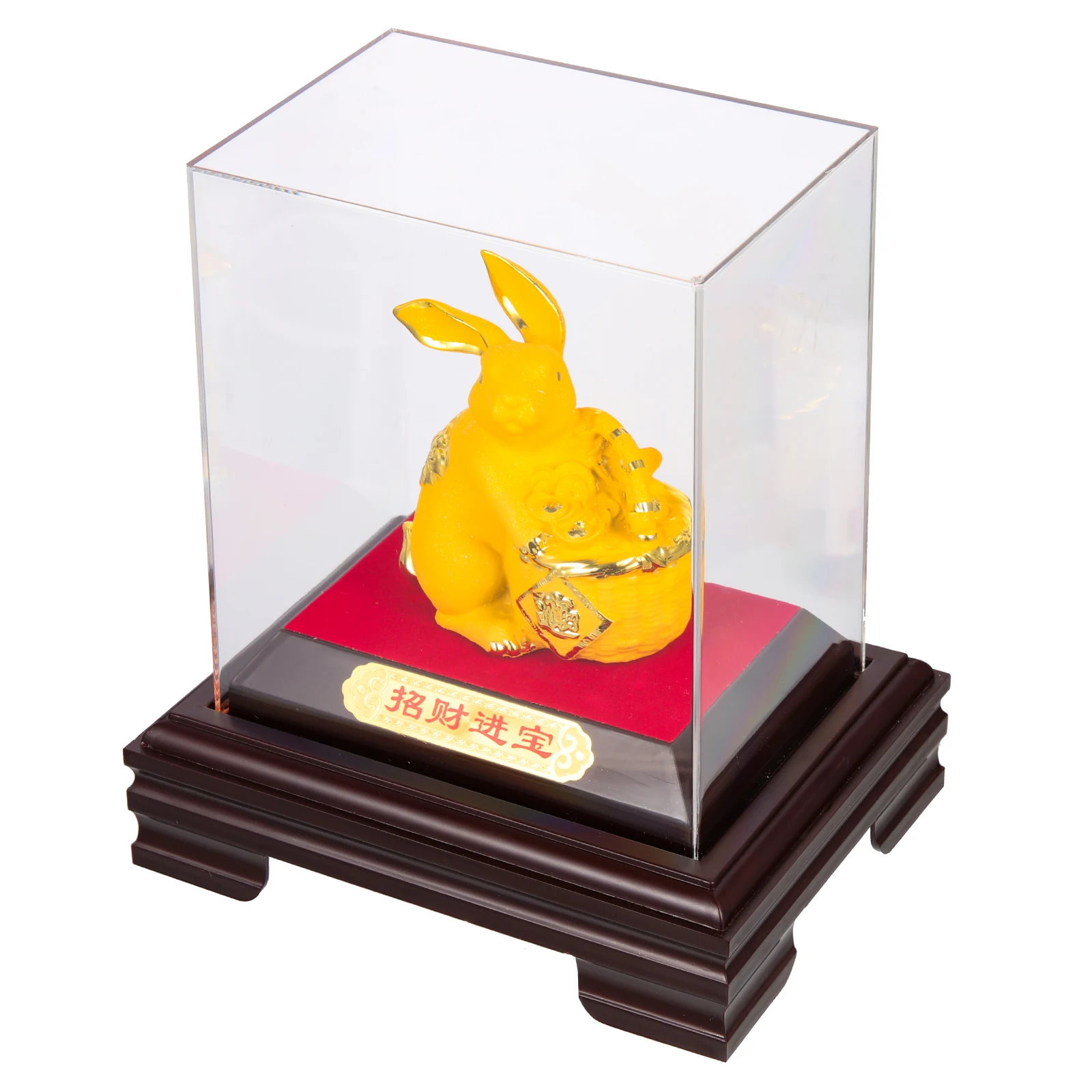 

Golden Rabbit Ornaments Garden Statue Mini Decoration Base Plastic Statues Home Baby