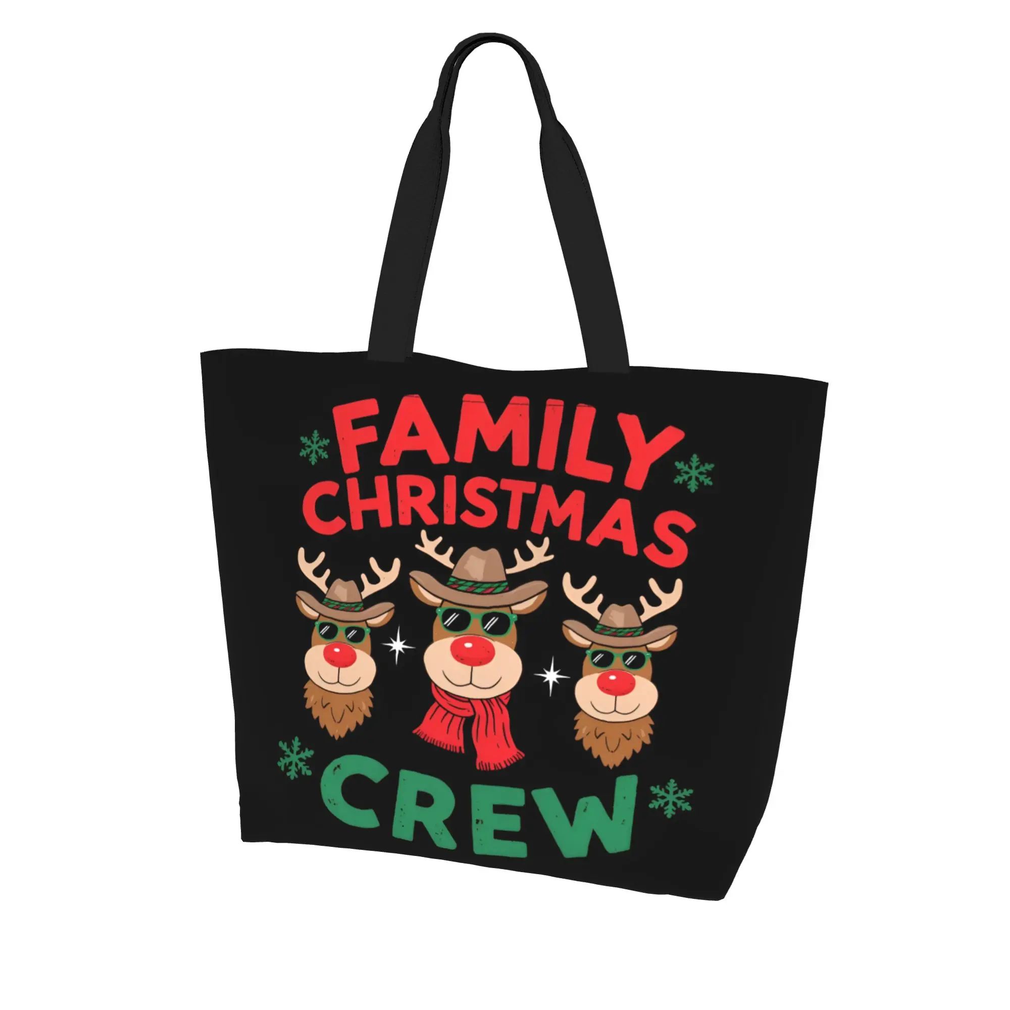 

Festive Reindeer Christmas Crew Shopping Bag Design Women's Large Tote Bag For Shopping And Going Out Bag
