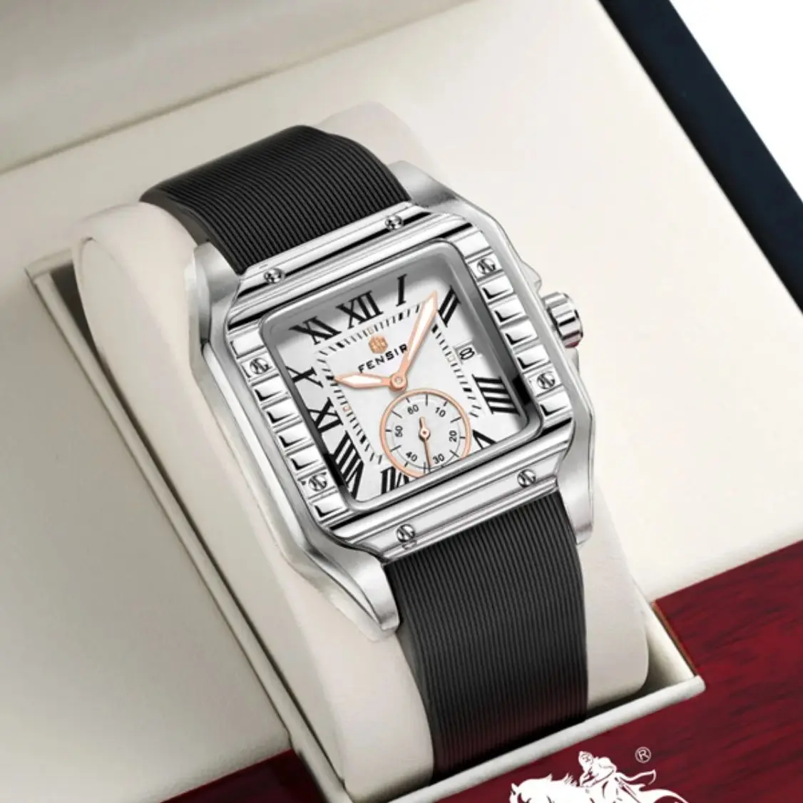 

Высококлассные деловые квадратные мужские часы, серия Tank Известный бренд Мода Бизнес Повседневная Универсальная индивидуальность Социальный парень Модные мужские часы, новый водонепроницаемый силиконовый ремешок с календарем, лучший подарок для него