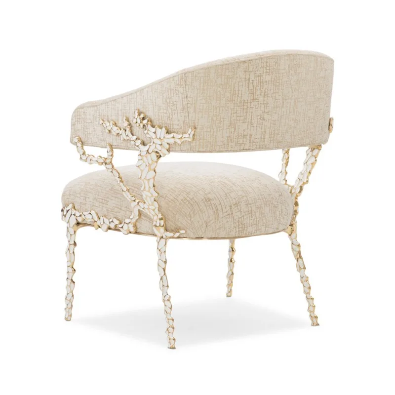 

Light luxury pure copper dining chair artistic brass chair