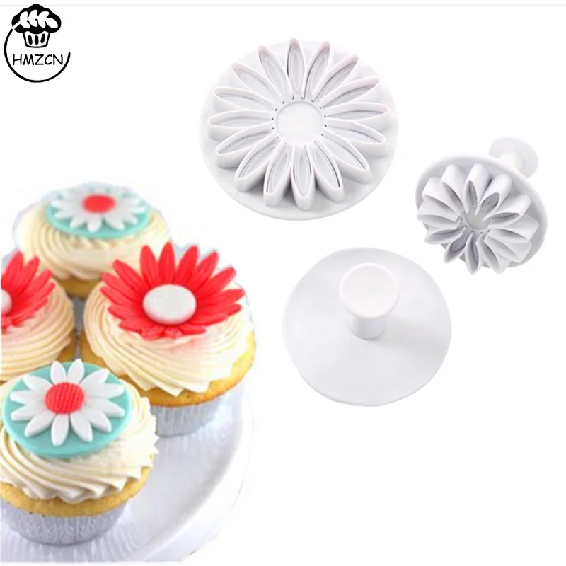 3PCS Sugarcraft Cake Decorating Tools Fondant Plunger Cutters Tools Cookie Biscuit Cake Snowflake Mold Set Baking Accessories