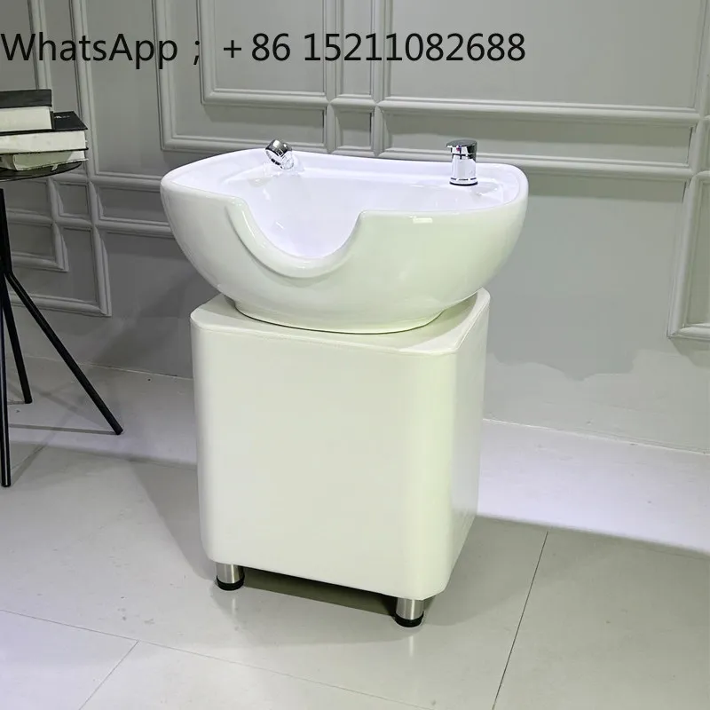 SCY vertical shampoo bed hair salon barber shop seated shampoo basin column base hair salon flush pool
